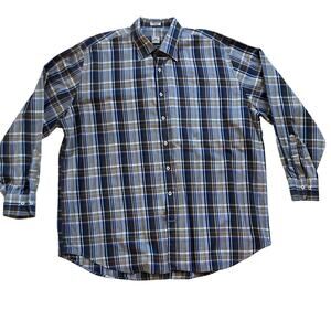 Peter Millar 100% Cotton Men's Plaid Button Down Up Shirt Size XL